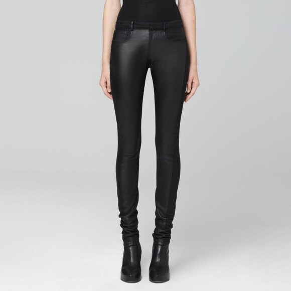 Helmut Lang Pants - Helmut Lang Leather Front Pants